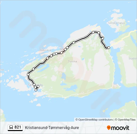821 Bus Line Map