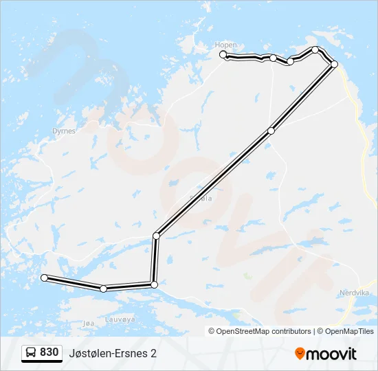 830 Bus Line Map