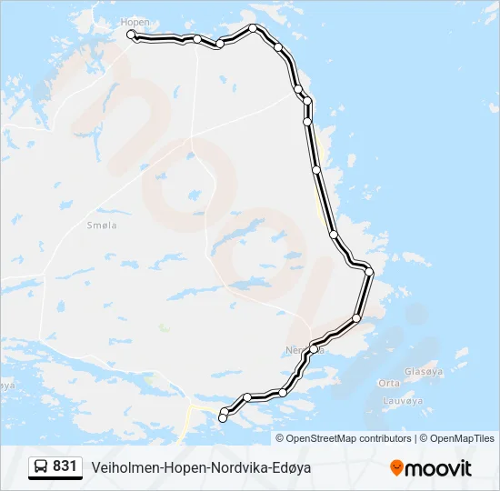 831 Bus Line Map