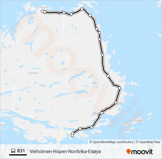 831 Bus Line Map
