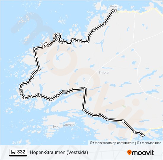 832 Bus Line Map