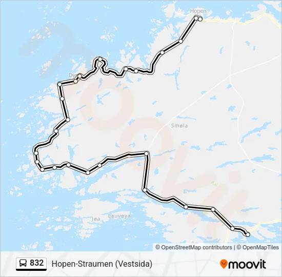 832 Bus Line Map