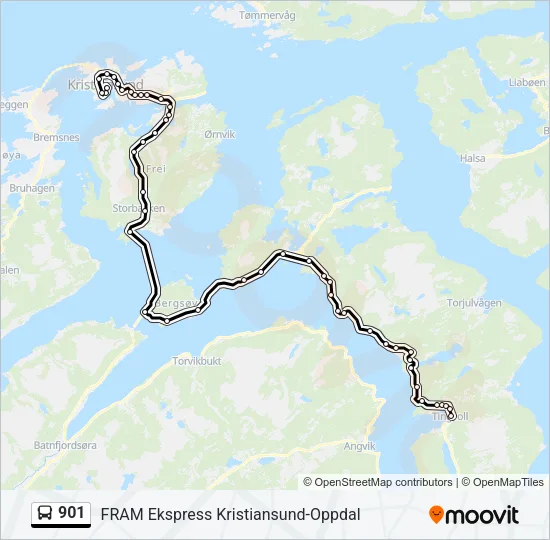 901 Bus Line Map