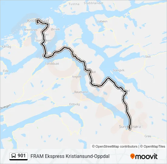 901 Bus Line Map