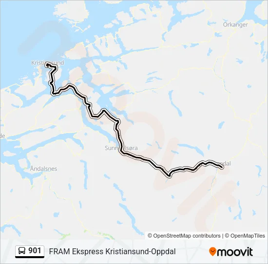 901 Bus Line Map