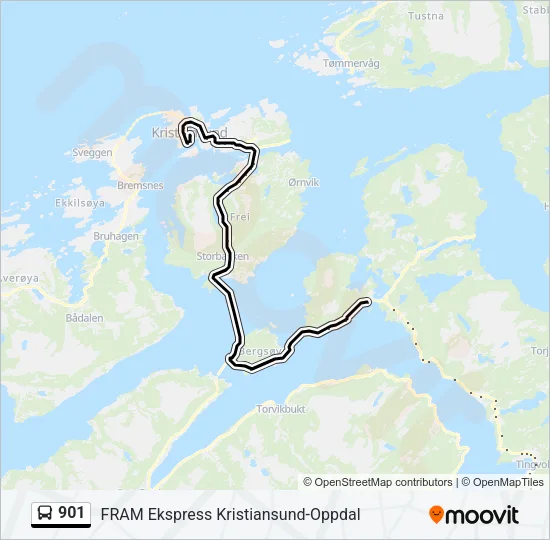 901 Bus Line Map