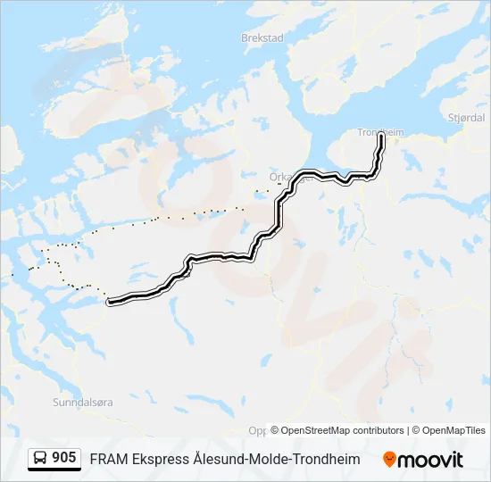 905 Bus Line Map