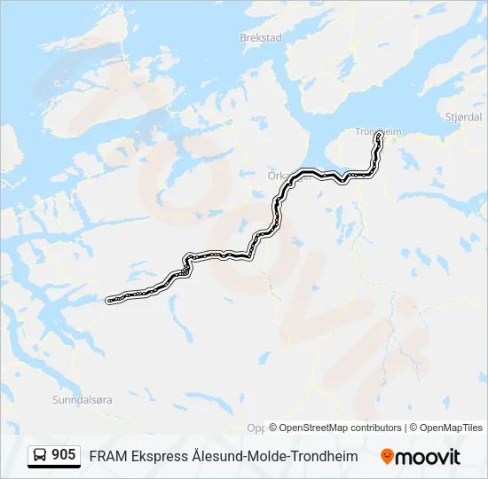 905 Bus Line Map