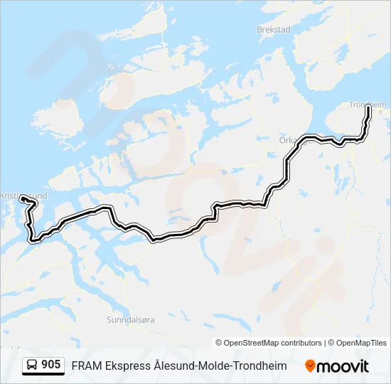 905 Bus Line Map