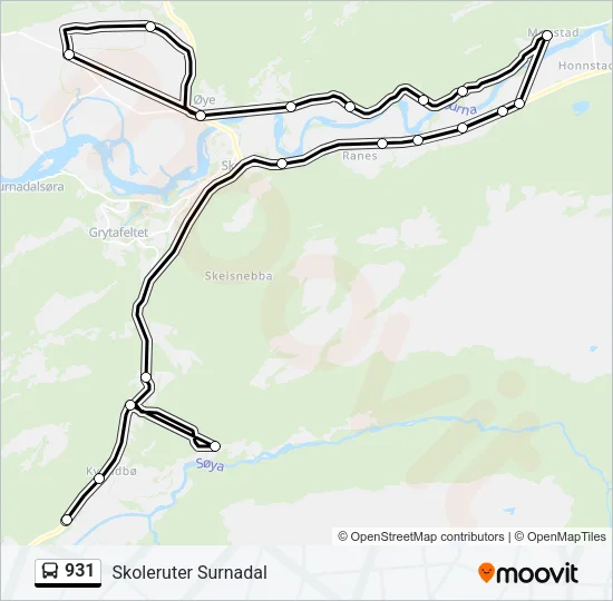 931 Bus Line Map