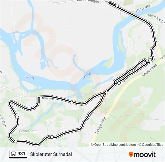 931 Bus Line Map
