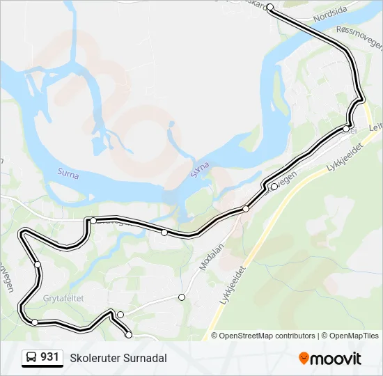 931 Bus Line Map