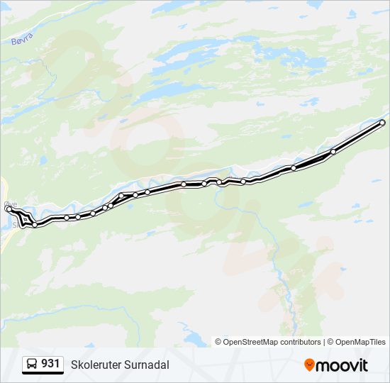 931 bus Line Map