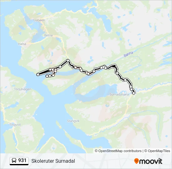 931 Bus Line Map