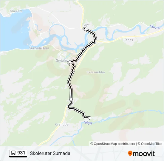 931 Bus Line Map