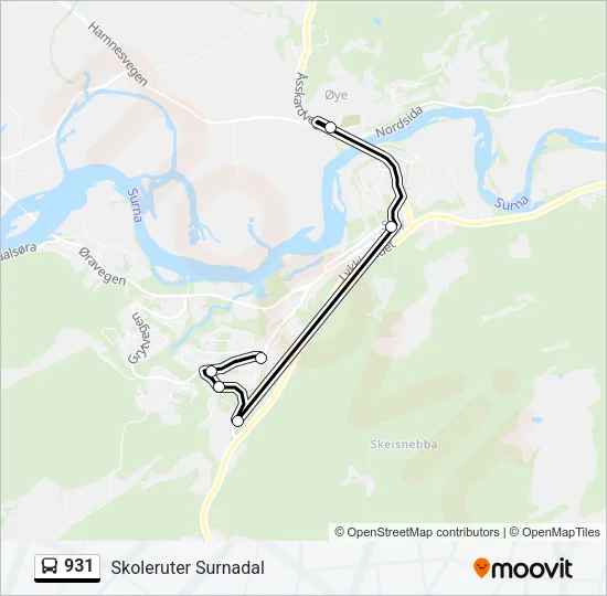 931 Bus Line Map
