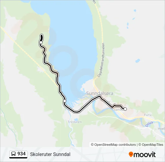 934 Bus Line Map
