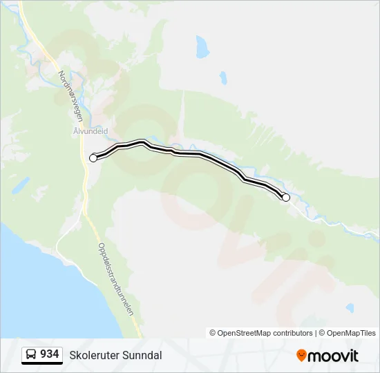 934 Bus Line Map