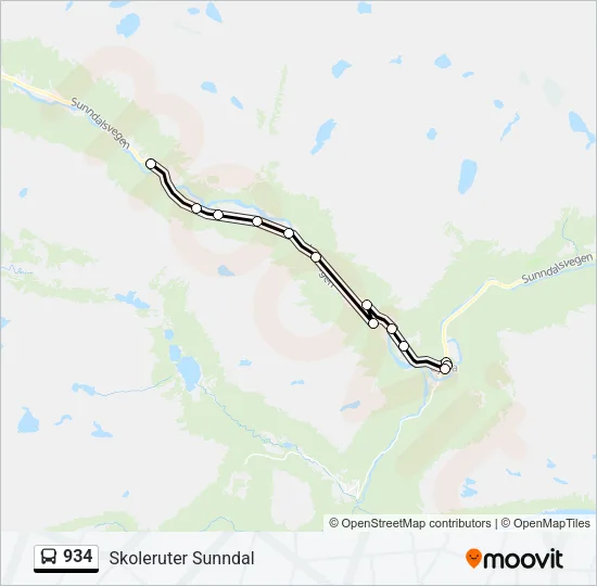 934 Bus Line Map