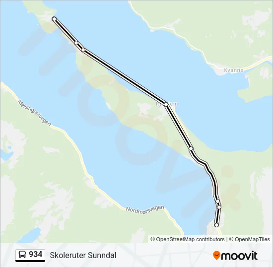 934 Bus Line Map