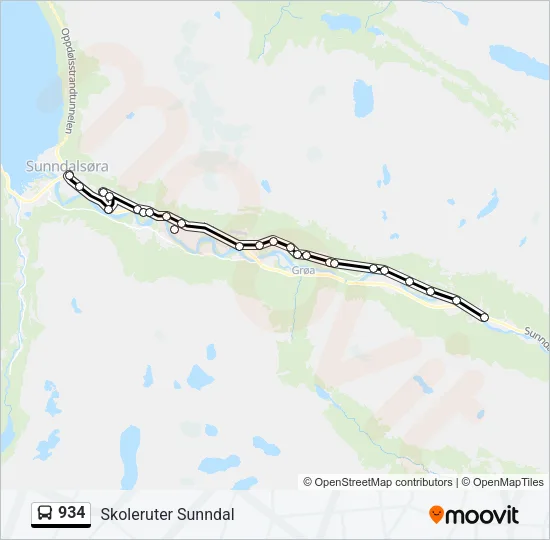 934 Bus Line Map
