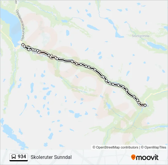 934 Bus Line Map