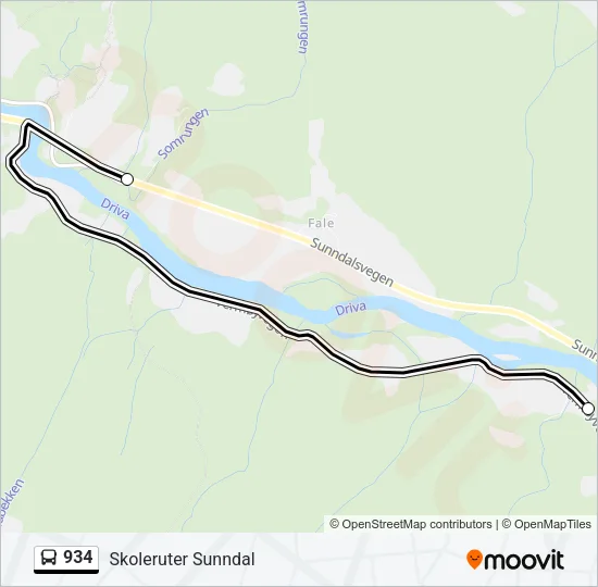 934 Bus Line Map