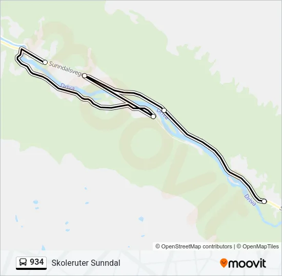 934 Bus Line Map