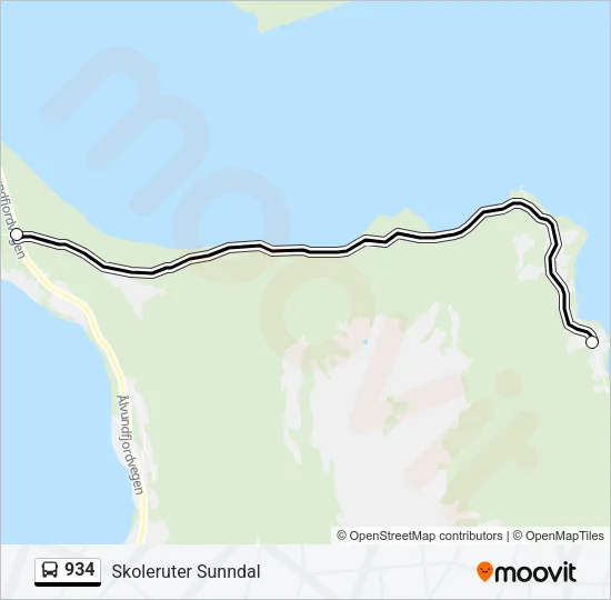934 Bus Line Map