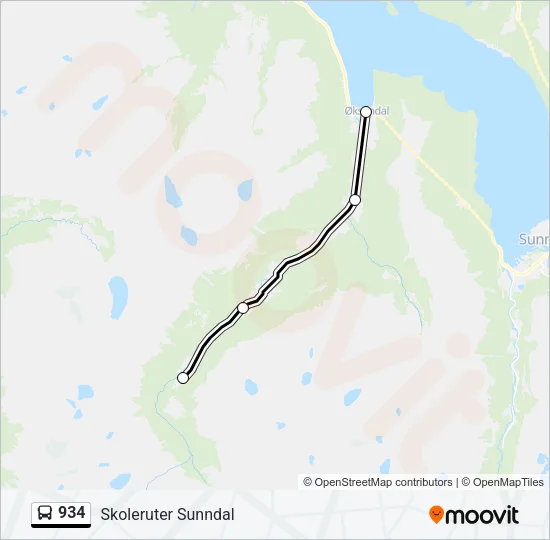 934 Bus Line Map