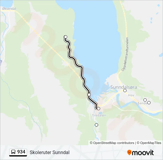 934 Bus Line Map