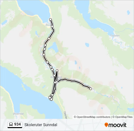 934 Bus Line Map