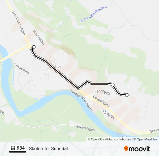 934 Bus Line Map