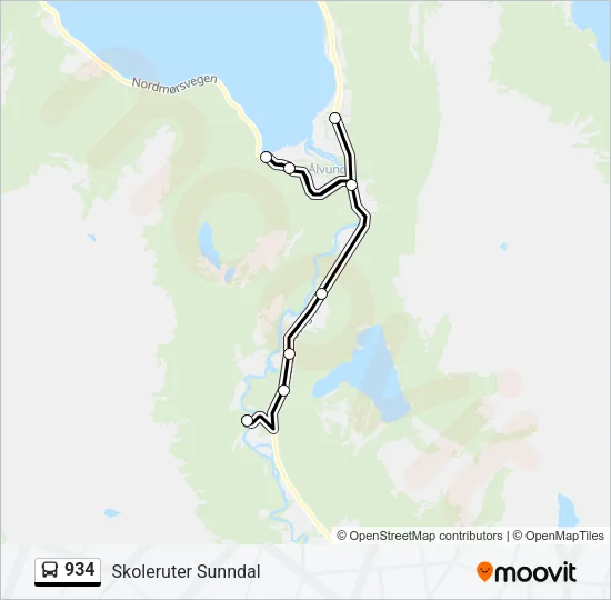 934 Bus Line Map