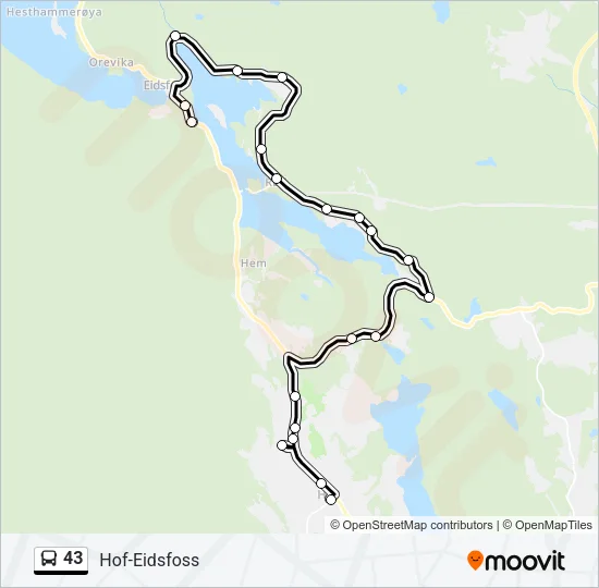 43 Bus Line Map