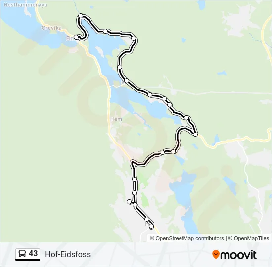 43 Bus Line Map