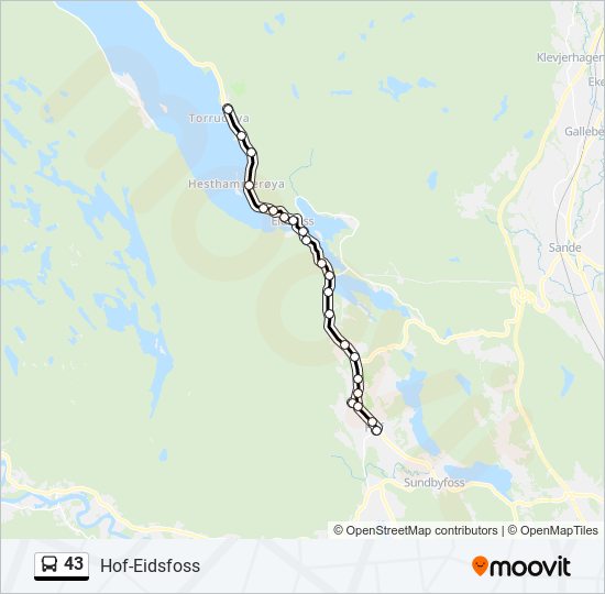 43 bus Line Map