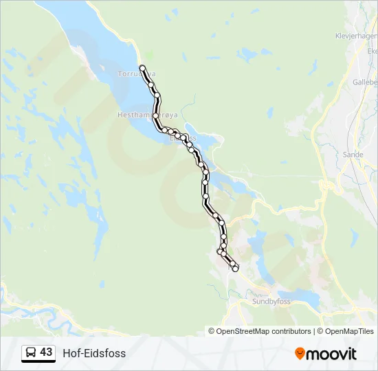 43 Bus Line Map