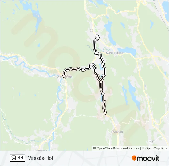 44 Bus Line Map