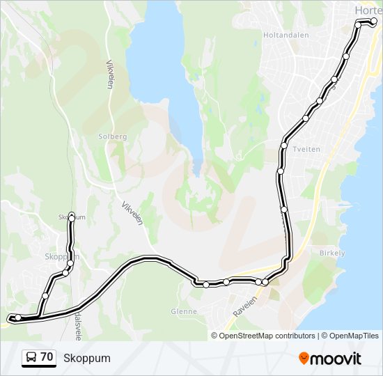 70 Bus Line Map