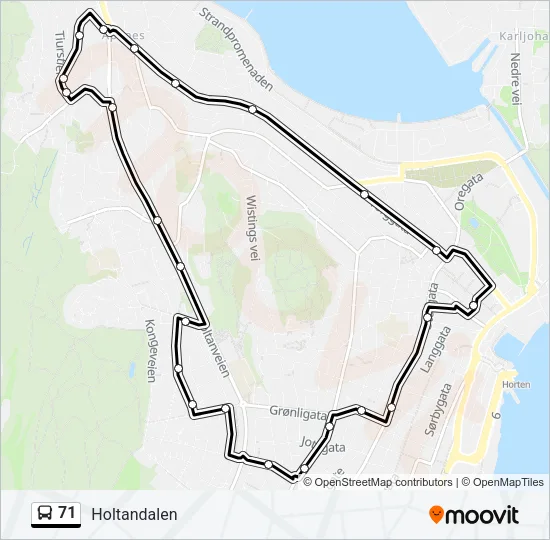 71 Bus Line Map