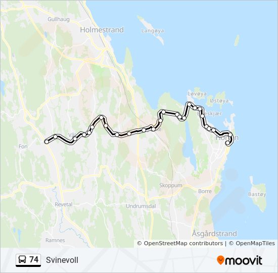 74 bus Line Map