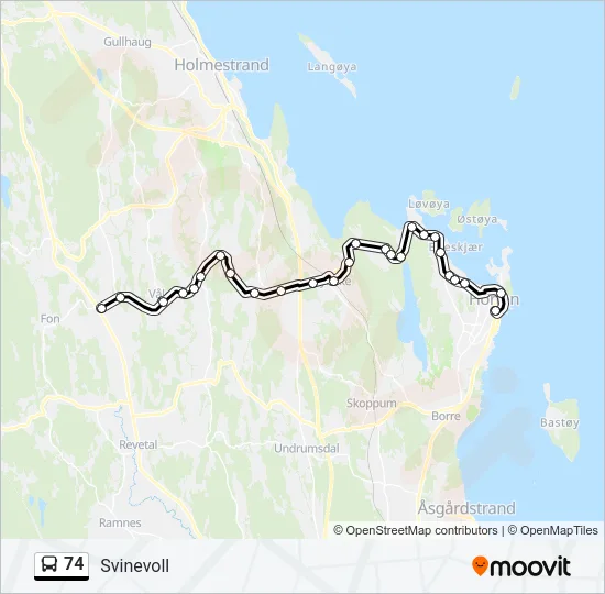 74 Bus Line Map