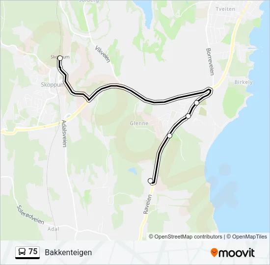 75 Bus Line Map