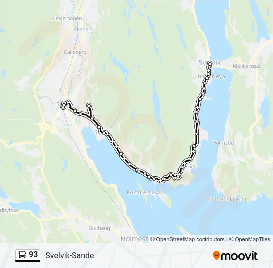 93 Bus Line Map