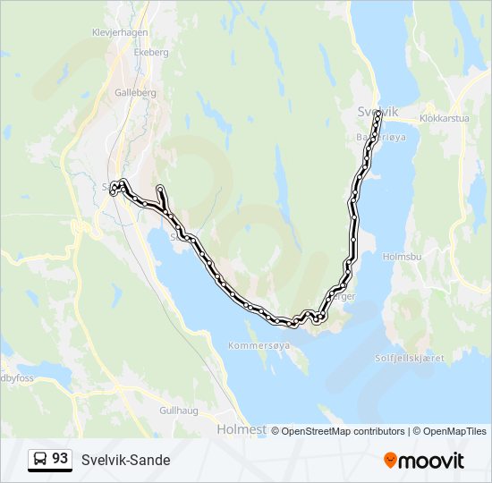 93 bus Line Map