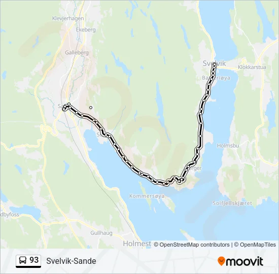 93 Bus Line Map