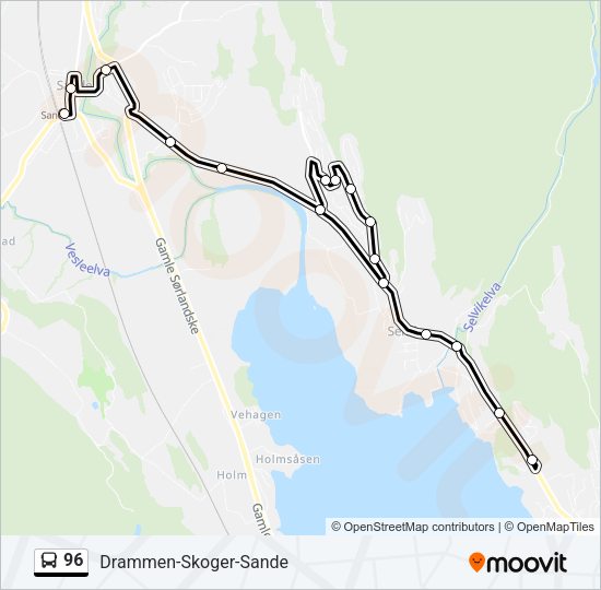96 Bus Line Map