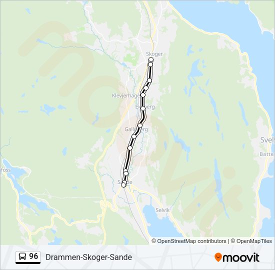 96 Bus Line Map