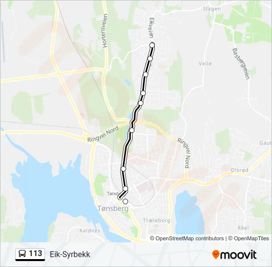 113 Bus Line Map